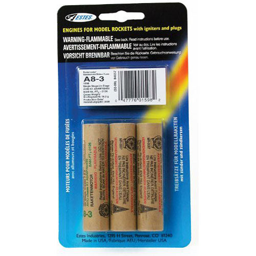 Estes A8-3 Engine Pack (3-Each)
