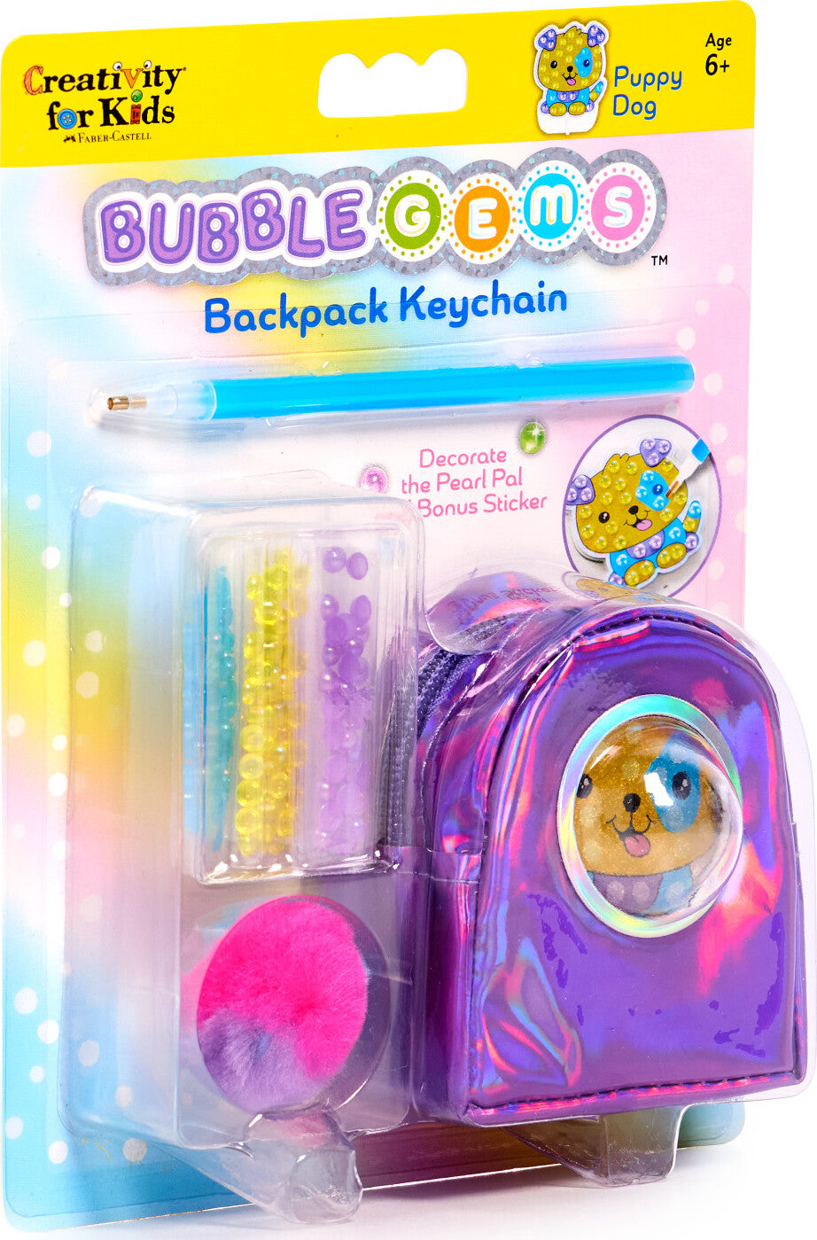 Bubble Gems Keychain Puppy Dog