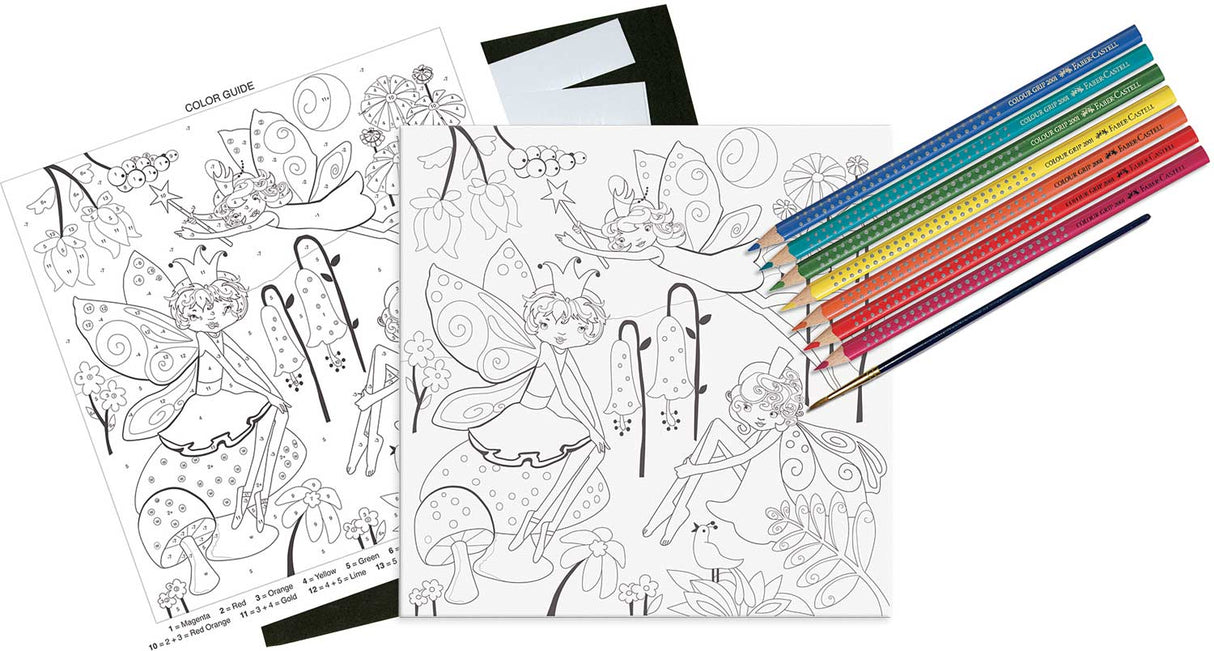 Watercolor Paint by Number Fairy Garden