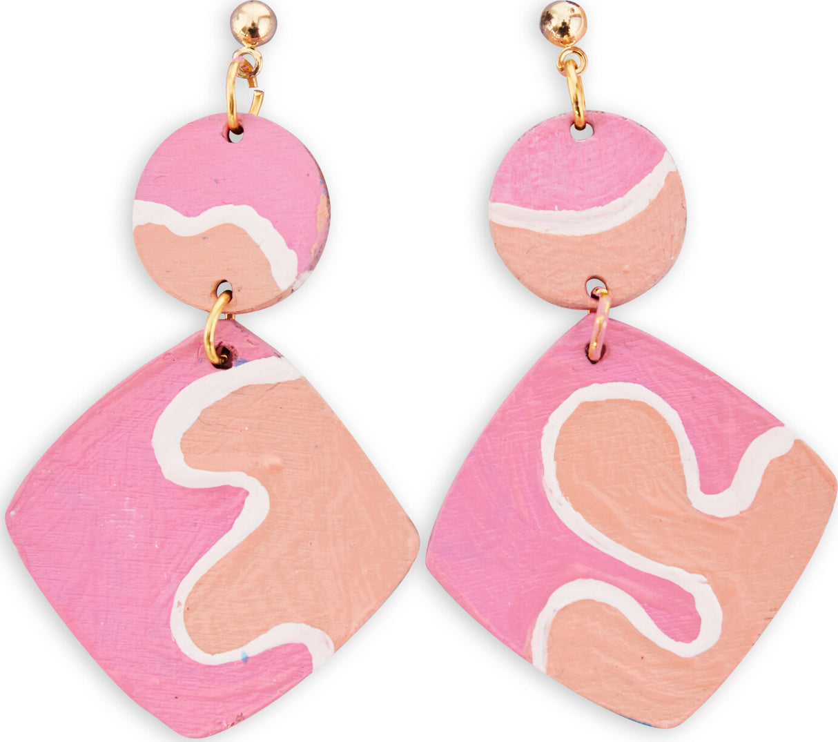 Painted Wood Earrings
