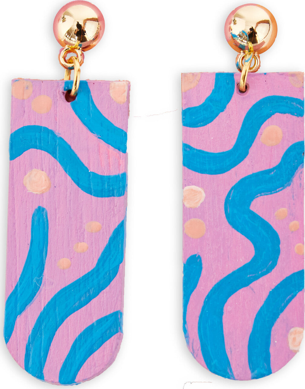 Painted Wood Earrings