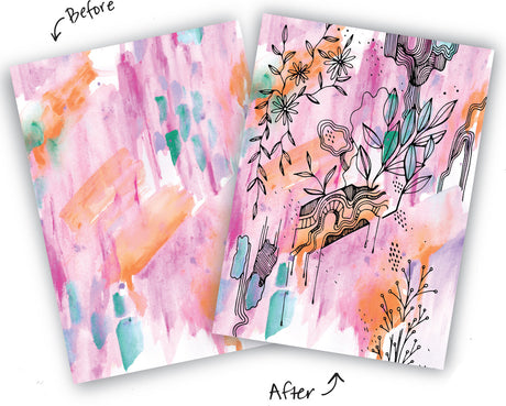 Reverse Coloring and Doodling Book Brights Edition