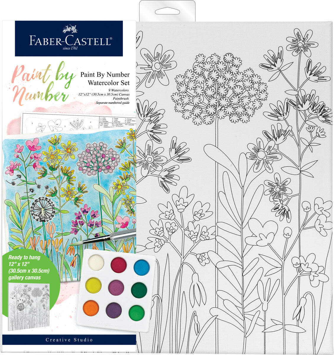 Watercolor Paint by Number Farmhouse Floral