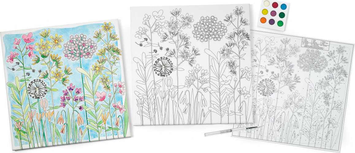 Watercolor Paint by Number Farmhouse Floral