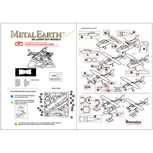 Fascinations Metal Earth Cessna 172 Airplane 3D Metal Model Kit