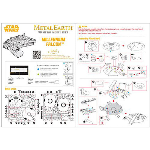 Fascinations 251 Star Wars Millennium Falcon Metal Earth 3D Metal Model Kit(Discontinued by manufacturer)