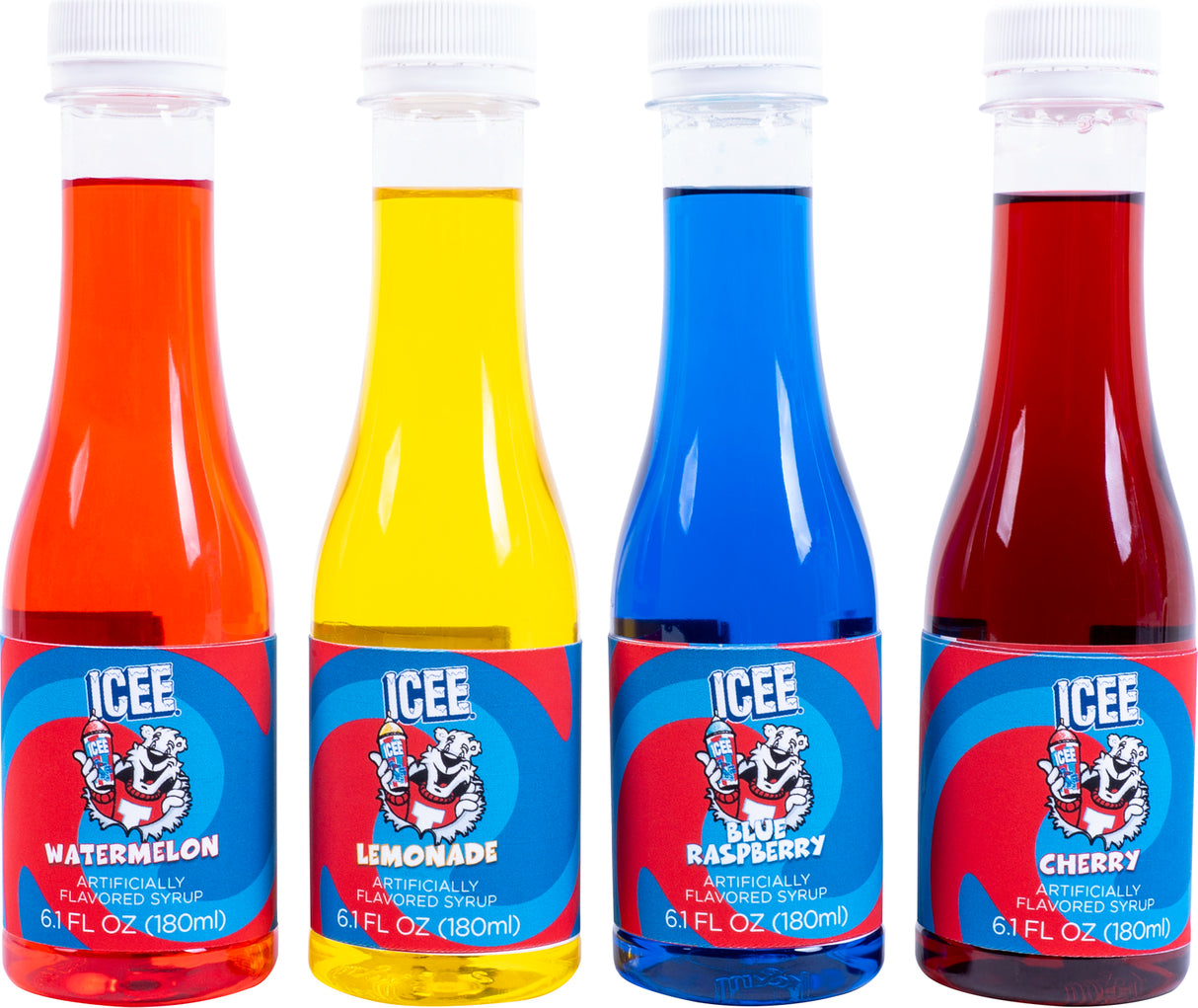 ICEE 4x6.1floz Syrup Watermelon/Lemon/Blue Rasperry/Cherry