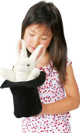 Rabbit in Hat Hand Puppet