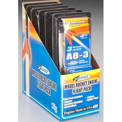 Estes 7957-1 A8-3 Flight Pack Model Rocket Motor