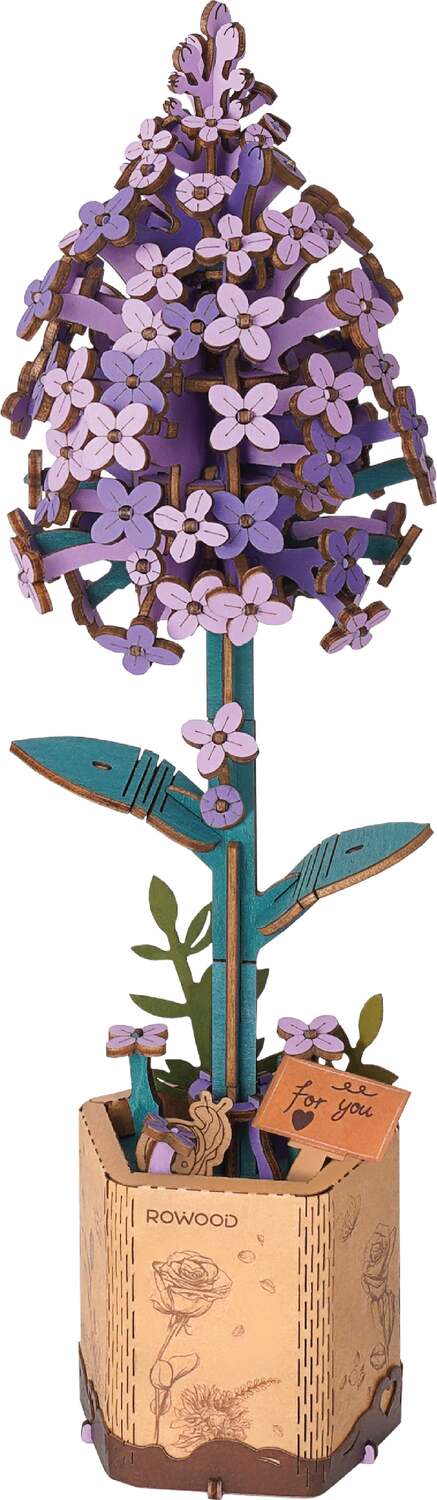 Modern Wooden Puzzle: Lilac