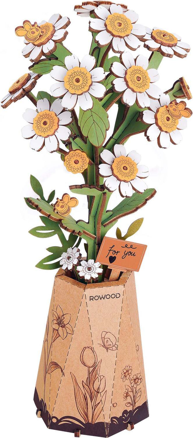Modern Wooden Puzzle: Chamomile