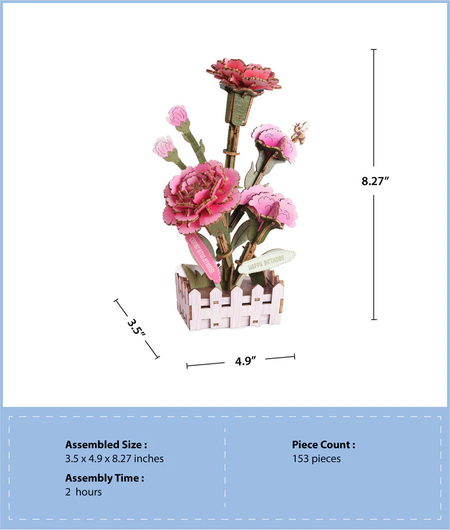 3D Flower Puzzle Carnation Bloom Set