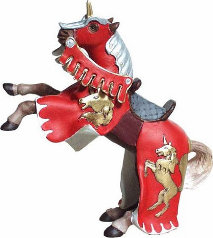 Reared up Red Horse w/ Unicorn