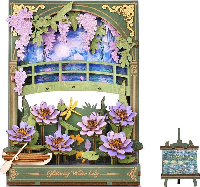 Glittering Water Lily Wall Art 3D Wooden Puzzle