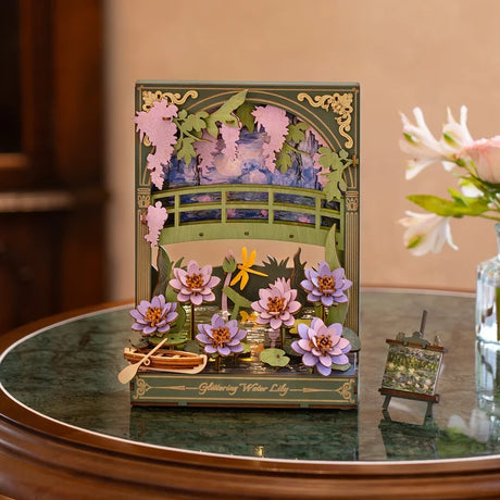 Glittering Water Lily Wall Art 3D Wooden Puzzle