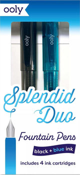 Splendid Duo Fountain Pens - Black & Blue Ink - Set of 2