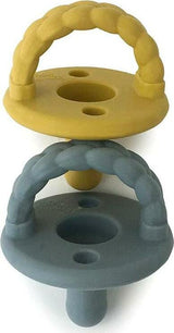 Sweetie Soother Silicone Pacifiers - Braid (Dark Gray/Yellow)