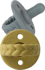 Sweetie Soother Silicone Pacifiers - Braid (Dark Gray/Yellow)