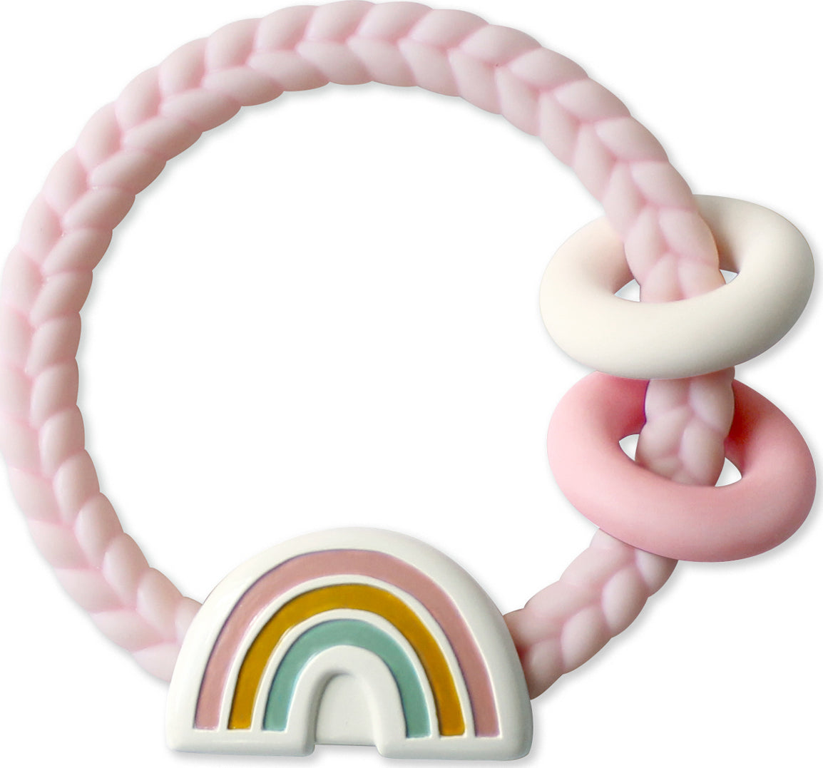 Rainbow Silicone Teether with Rattle