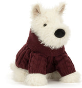 Munro Scottie Dog in Winter Jumper Outfit