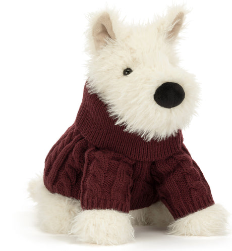 Munro Scottie Dog in Winter Jumper Outfit