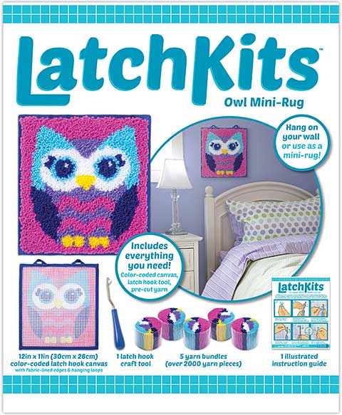 Latchkits Owl Mini-Rug Craft Kit