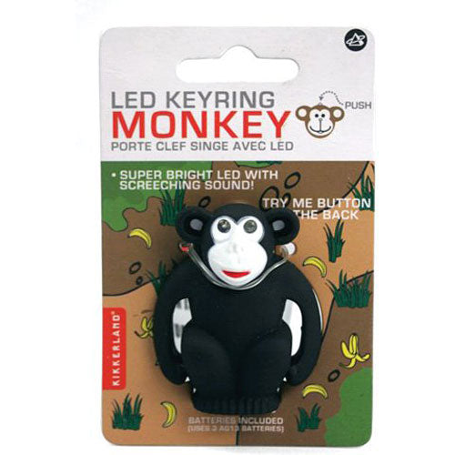 Kikkerland KRL14TC Monkey LED Keychain with Sound