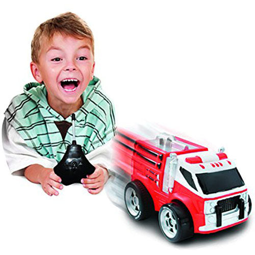 Kid Galaxy Squeezable Remote Control Fire Truck. RC Toy for Preschool Kids Ages 2 and Up, Red
