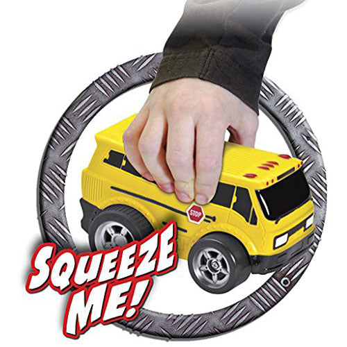 Kid Galaxy Squeezable RC School Bus. Remote Control Toy Car for Toddlers Age 2 and Up, Yellow
