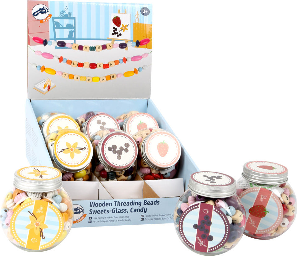 Display Wooden Threading Beads Sweets-Glass, "Candy"
