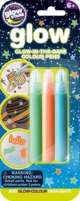 Glow-In-The-Dark Color Pens, 3 Pens