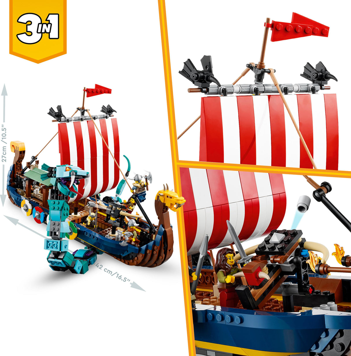 LEGO Creator Viking Ship Midgard Serpent Set