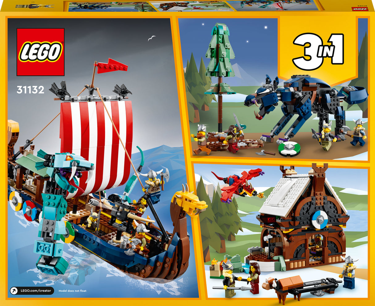 LEGO Creator Viking Ship Midgard Serpent Set