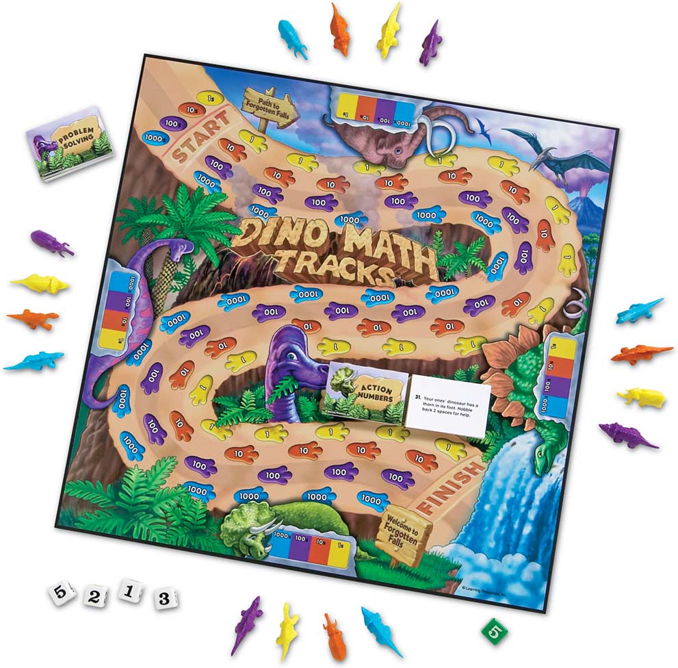 Dino Math Tracks Place Value Game