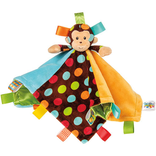 TAGGIES Dazzle Dots Monkey Character Blanket - 13.5" x 13.5"