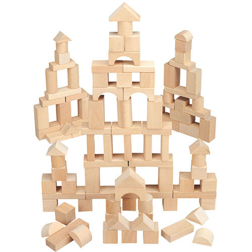 100 Pc Natural Wooden Blocks