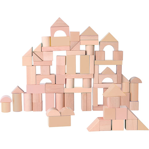 100 Pc Natural Wooden Blocks