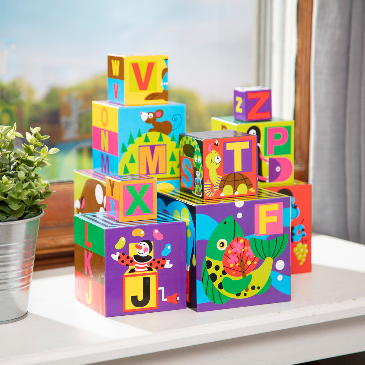 alphabet nesting and stacking blocks