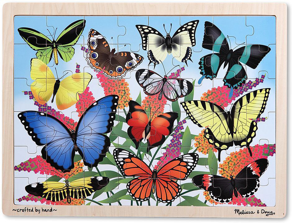 Butterfly Garden Wooden Jigsaw Puzzle  48pc