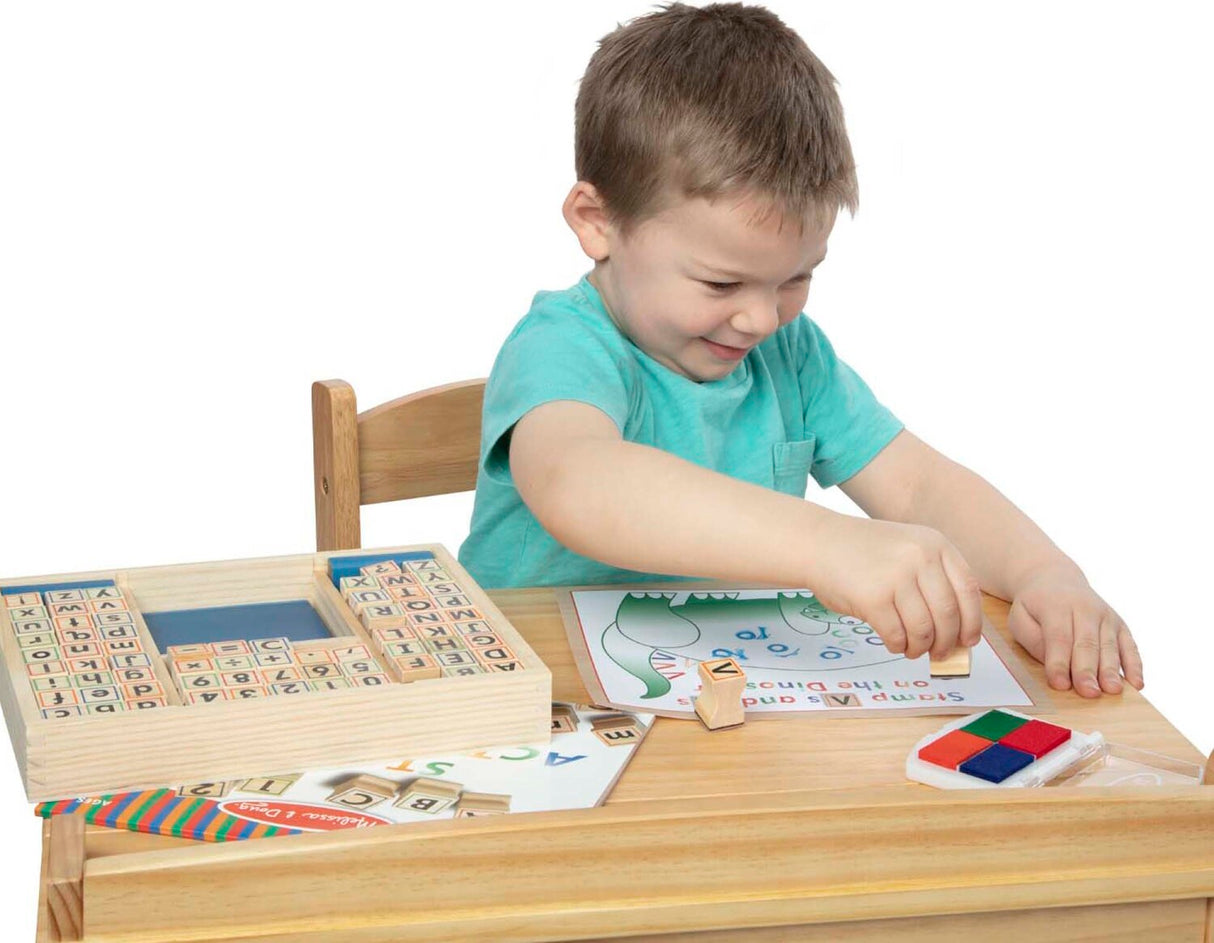 Deluxe Wooden Stamp Set - ABCs 123s