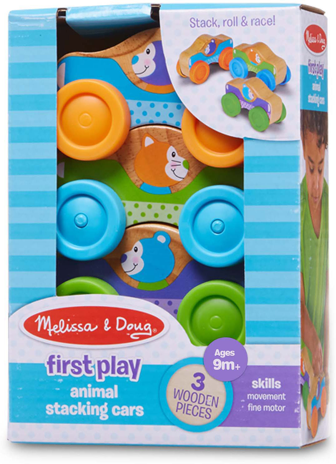 First Play Wooden Animal Stacking Cars