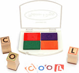 Alphabet Stamp Set (56 Stamps & 4-Color Stamp Pad)