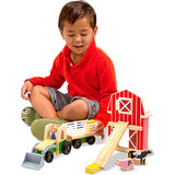 Whittle World 9 pc. Wooden Farm & Tractor Set