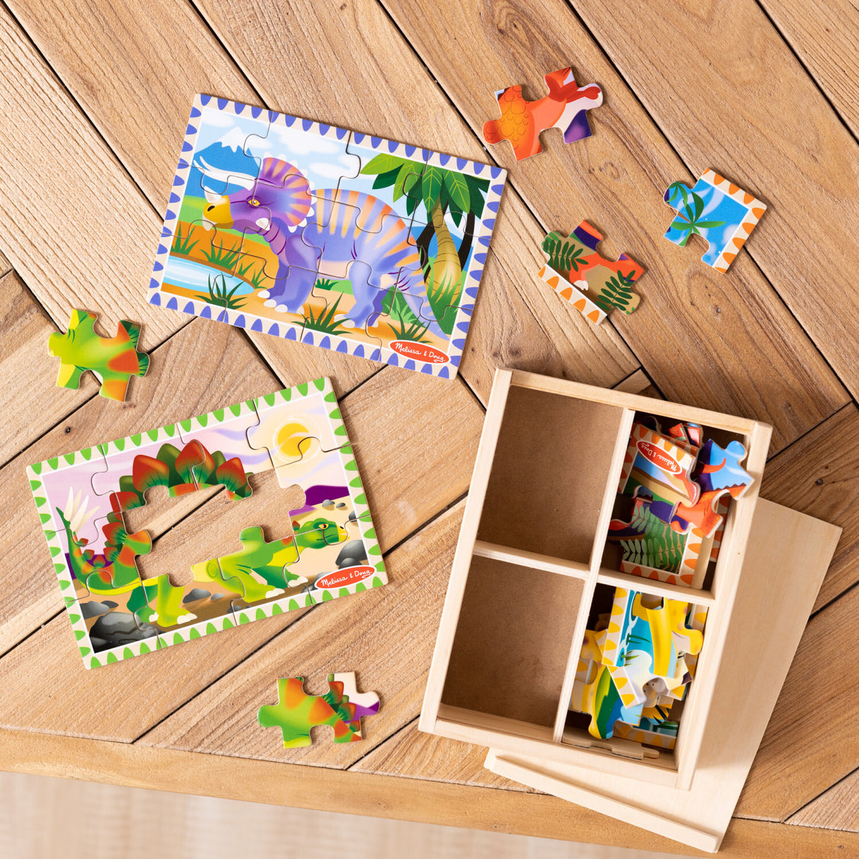 4 Dinosaur Puzzles in a Box