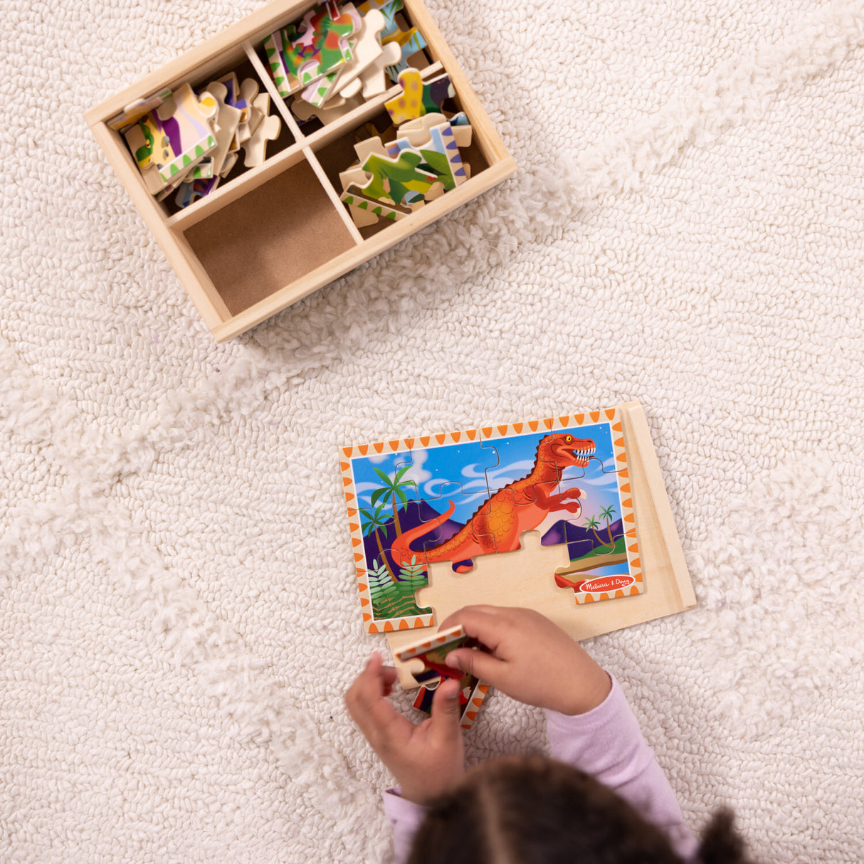 4 Dinosaur Puzzles in a Box