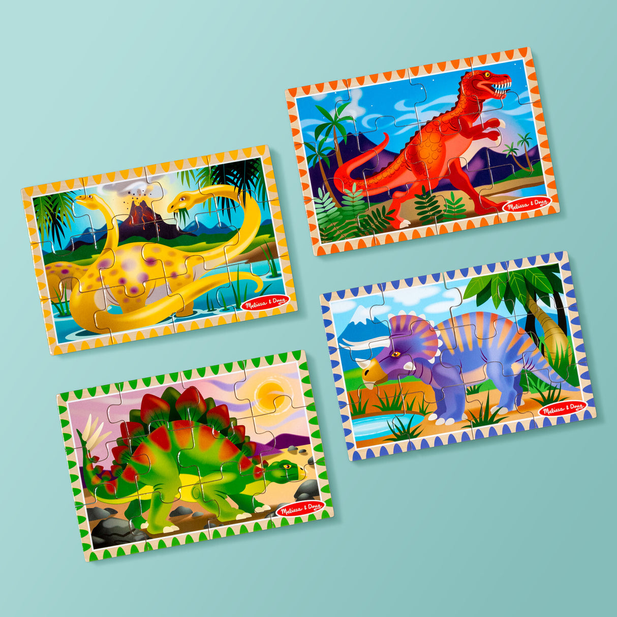 4 Dinosaur Puzzles in a Box