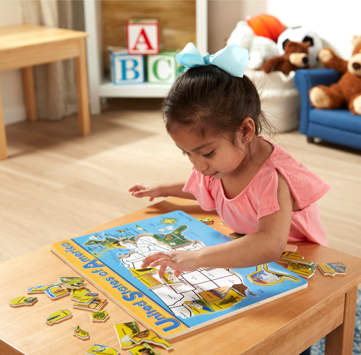USA Map Wooden Jigsaw Puzzle