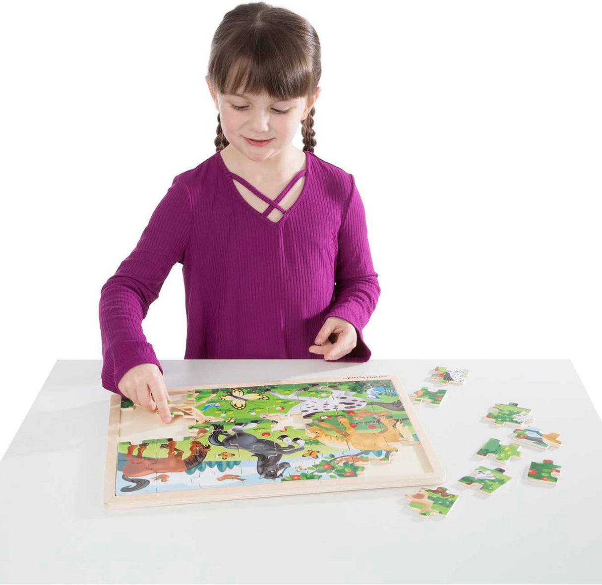 Frolicking Horses Wooden Puzzle 48 pc