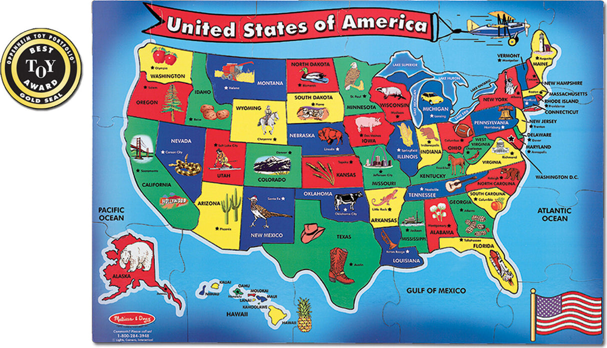 USA Map Floor Puzzle 51pc