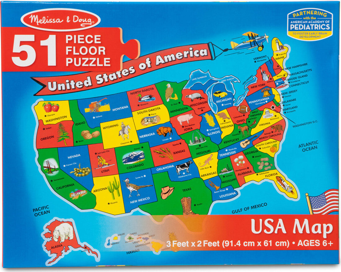 USA Map Floor Puzzle 51pc